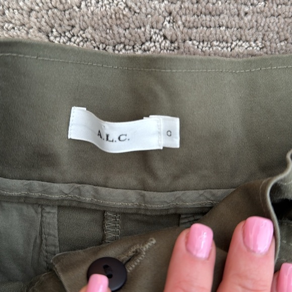 A.L.C. Karey Belted High Rise Pant in Light Army - Picture 5 of 9